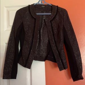 Express blazer, black and shimmery gray
